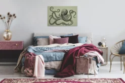 Leinwandbild Oktopus, olivgrün, 90x60 cm DD120496