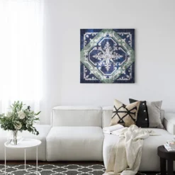 Leinwandbild Ornament, blau, 50x50 cm DD123304