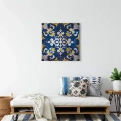 Leinwandbild Ornamente, blau, 50x50 cm DD123303