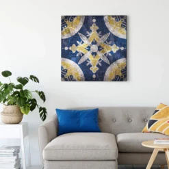 Leinwandbild Ornamente, blau, 50x50 cm DD123302