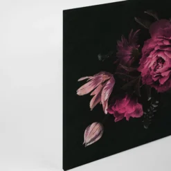 Leinwandbild Pfingstrosen, schwarz, 90x60 cm DD120489
