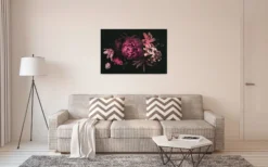 Leinwandbild Pfingstrosen, schwarz, 90x60 cm DD120489