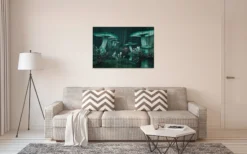 Leinwandbild Pilze, türkis, 90x60 cm DD120475