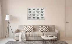 Leinwandbild Schmetterlinge, grau, 90x60 cm DD120365