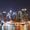 Leinwandbild Skyline, schwarz, 100x40 cm DD123229
