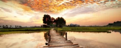 Leinwandbild Sonnenuntergang, orange, 100x40 cm DD123214