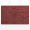 Leinwandbild Stadtkarte, rot, 90x60 cm DD120410