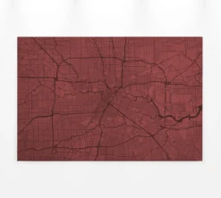 Leinwandbild Stadtkarte, rot, 90x60 cm DD120410