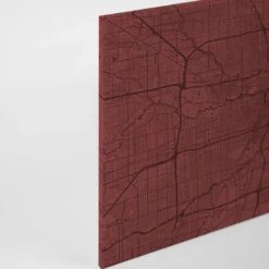 Leinwandbild Stadtkarte, rot, 90x60 cm DD120410