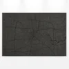 Leinwandbild Stadtkarte, schwarz, 90x60 cm DD120409
