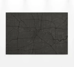 Leinwandbild Stadtkarte, schwarz, 90x60 cm DD120409
