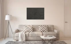 Leinwandbild Stadtkarte, schwarz, 90x60 cm DD120409