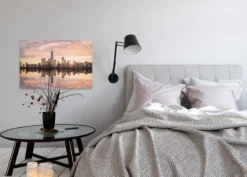 Leinwandbild Stadtsilhouette, beige, 90x60 cm DD120327