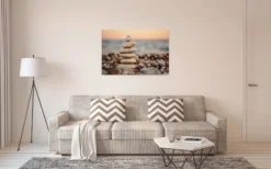 Leinwandbild Steinturm, sandfarben, 90x60 cm DD120323