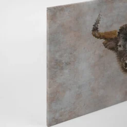 Leinwandbild Stierkopf, grau, 90x60 cm DD120443
