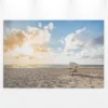 Leinwandbild Strandkorb, blau, 90x60 cm DD120315