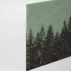 Leinwandbild Tannenwald, dunkelgrün, 90x60 cm DD120385