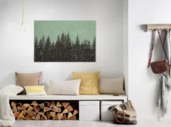 Leinwandbild Tannenwald, dunkelgrün, 90x60 cm DD120385