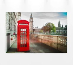 Leinwandbild Telefonzelle, rot, 90x60 cm DD120330