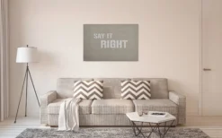 Leinwandbild Textbotschaft, grau, 90x60 cm DD120424