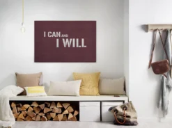 Leinwandbild Text, weinrot, 90x60 cm DD120425