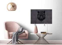 Leinwandbild Tigerkopf, schwarz, 90x60 cm DD120383
