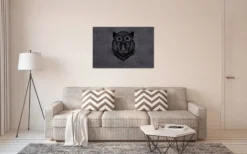 Leinwandbild Tigerkopf, schwarz, 90x60 cm DD120383