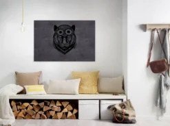 Leinwandbild Tigerkopf, schwarz, 90x60 cm DD120383