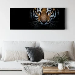 Leinwandbild Tiger, schwarz, 100x40 cm DD123226