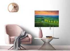 Leinwandbild Toskanische Landschaft, grün, 90x60 cm DD120312