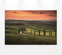 Leinwandbild Toskanische Landschaft, grün, 90x60 cm DD120313