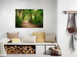 Leinwandbild Tropischer Waldweg, grün, 90x60 cm DD120308