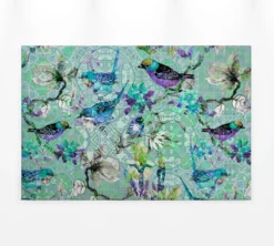 Leinwandbild Vögel, blau, 90x60 cm DD120354