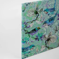 Leinwandbild Vögel, blau, 90x60 cm DD120354