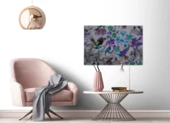 Leinwandbild Vögel, lila, 90x60 cm DD120344