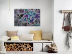 Leinwandbild Vögel, lila, 90x60 cm DD120344