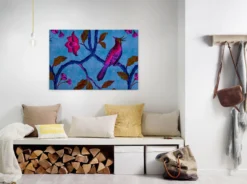 Leinwandbild Vogel, blau, 90x60 cm DD120468