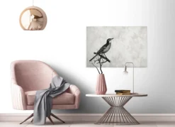 Leinwandbild Vogel, grau, 90x60 cm DD120366