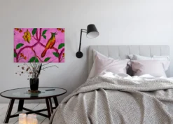 Leinwandbild Vogel, lila, 90x60 cm DD120469