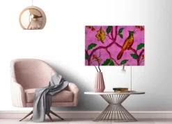 Leinwandbild Vogel, lila, 90x60 cm DD120469