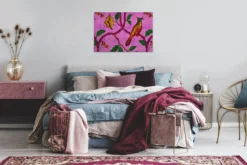 Leinwandbild Vogel, lila, 90x60 cm DD120469