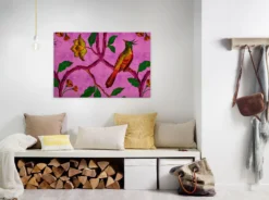 Leinwandbild Vogel, lila, 90x60 cm DD120469