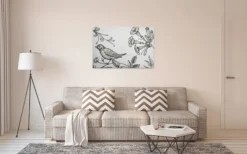 Leinwandbild Vogel, schwarz, 90x60 cm DD120374