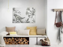 Leinwandbild Vogel, schwarz, 90x60 cm DD120374