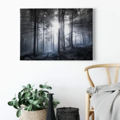 Leinwandbild Wald, blau, 70x50 cm DD123020