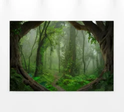 Leinwandbild Wald, grün, 90x60 cm DD120307