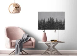 Leinwandbild Wald, schwarz, 90x60 cm DD120386