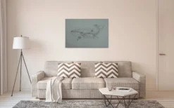 Leinwandbild Wal, grau, 90x60 cm DD120381