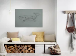 Leinwandbild Wal, grau, 90x60 cm DD120381