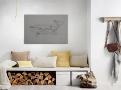 Leinwandbild Wal, grau, 90x60 cm DD120380